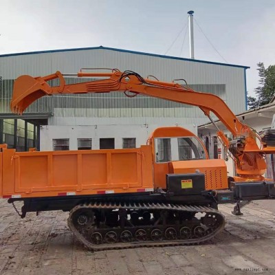 農用建筑工地隨車挖 君衡履帶式挖掘裝載一體  多功能履帶運輸車隨車吊 全地形橡膠履帶隨車挖